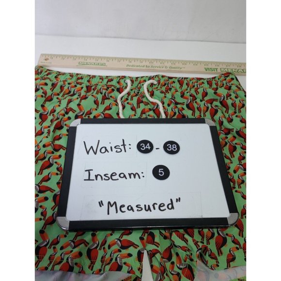 Two Left Feet Toucan Hawaiian Swim Trunks Lined Shorts Men's 38 XXL - Picture 4 of 6